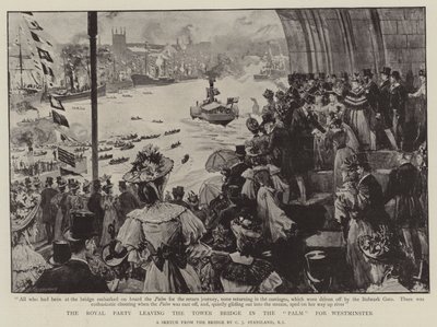 The Royal Party Leaving the Tower Bridge in the Palm for Westminster by Charles J. Staniland